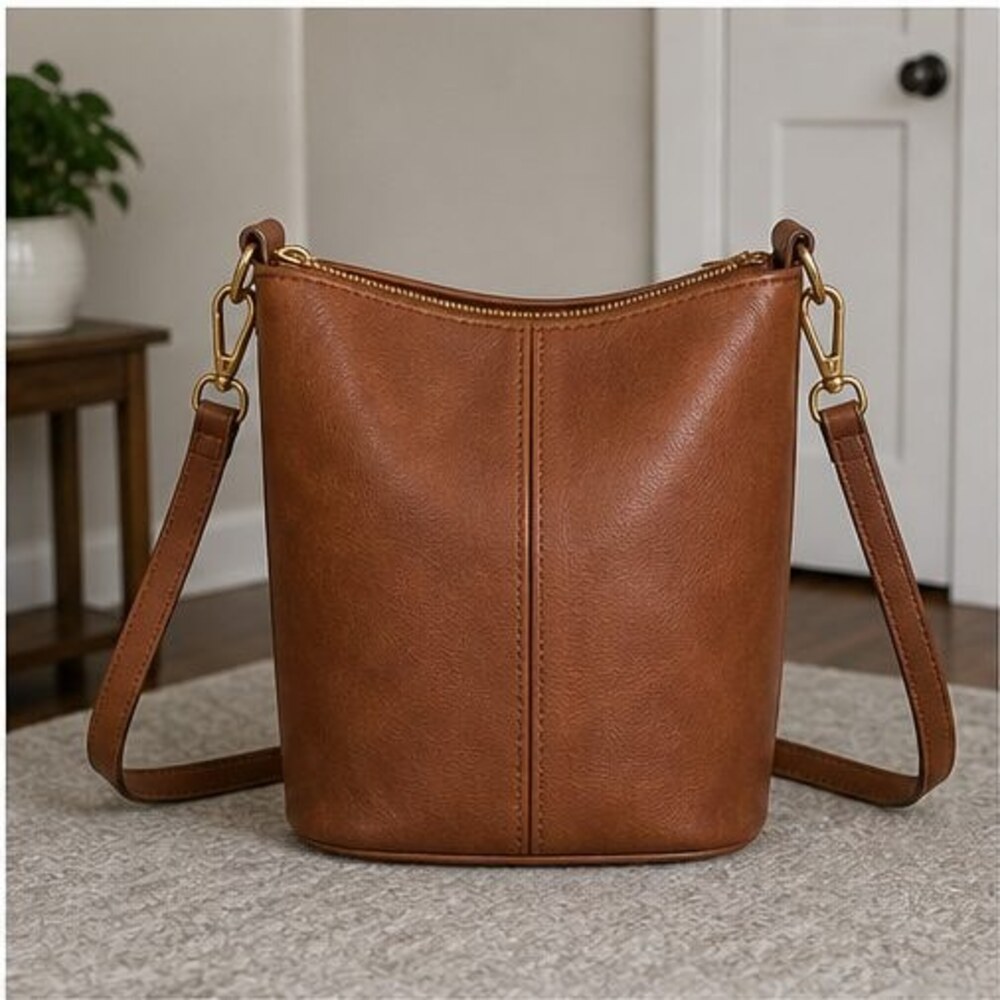 Tan Suede Crossbody Bag